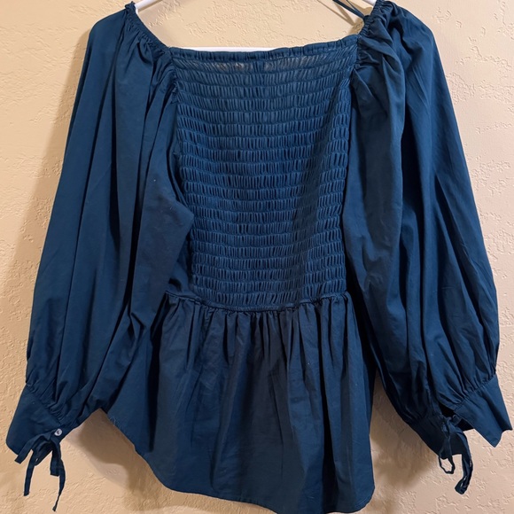 Anthropology Smocked Sweetheart Blouse - Picture 4 of 5